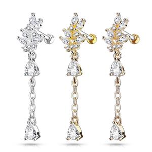 FLORAL CRYSTAL CHARM 6MM BARBELL FOR HELIX