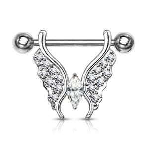 CRYSTAL BUTTERFLY NIPPLE BARBELL