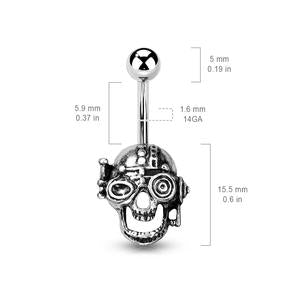 STEAM PUNK SKULL BELLY BAR