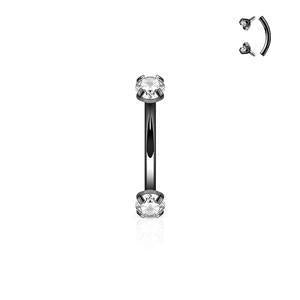 SPARKLE DOUBLE CRYSTAL 8MM CURVED BARBELL