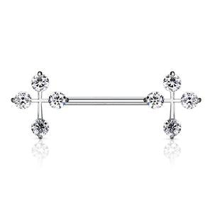 CRYSTAL CROSS NIPPLE BAR