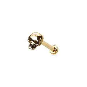 SKULL THREADLESS FLAT BACK LABRET STUD - 8MM