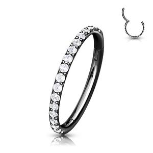 TITANIUM SINGLE CRYSTAL ROW CONCH HOOP - 10MM