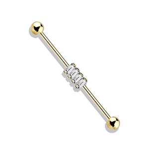 QUAD JEWELLED INDUSTRIAL BARBELL - 38MM