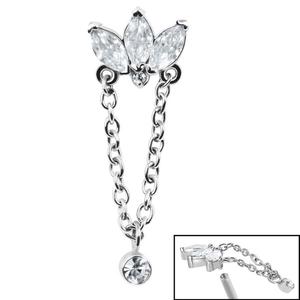 PRINCESS TEARDROP & CHAIN CHARM LABRET - HIDDEN HELIX