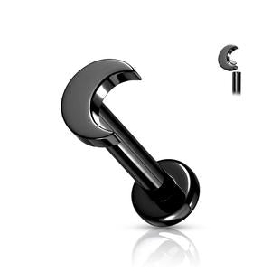 TITANIUM MICRO MOON FLAT BACK LABRET STUD