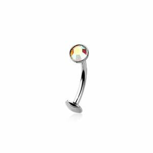 FLOATING THREADLESS CRYSTAL BELLY BAR -12MM