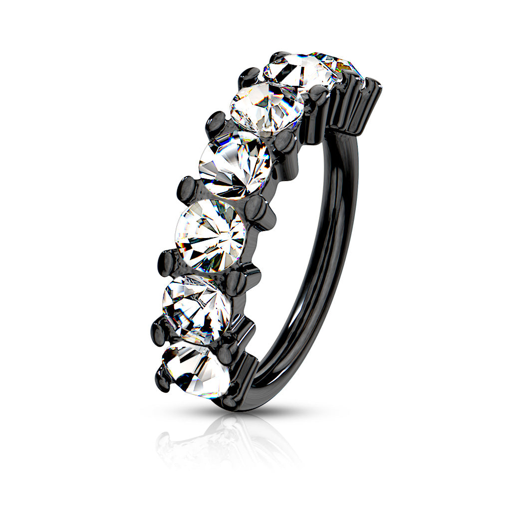 SPARKLE CRYSTAL BENDABLE NOSE RING HOOP - 8MM