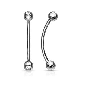 DOUBLE CRYSTAL 12MM CURVED BARBELL