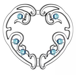 BLUE CRYSTAL LOVE HEART FAUX NIPPLE PIERCING SHEILD
