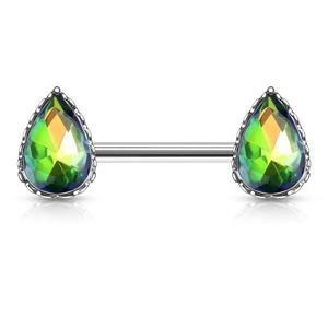 CRYSTAL TEARDROP NIPPLE BARBELL