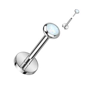 TITANIUM OPAL TOP FLAT BACK LABRET - 8MM
