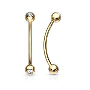 DOUBLE CRYSTAL 12MM CURVED BARBELL