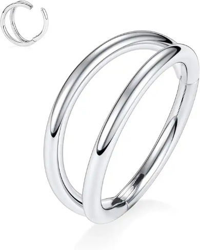 DOUBLE LOOP CLICKER NOSE RING HOOP