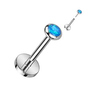 TITANIUM OPAL TOP FLAT BACK LABRET - 8MM