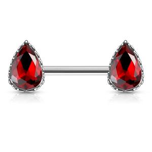 CRYSTAL TEARDROP NIPPLE BARBELL