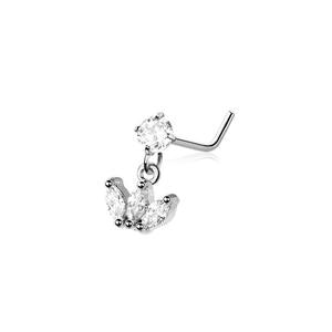 CRYSTAL MARQUISE L BEND NOSE STUD