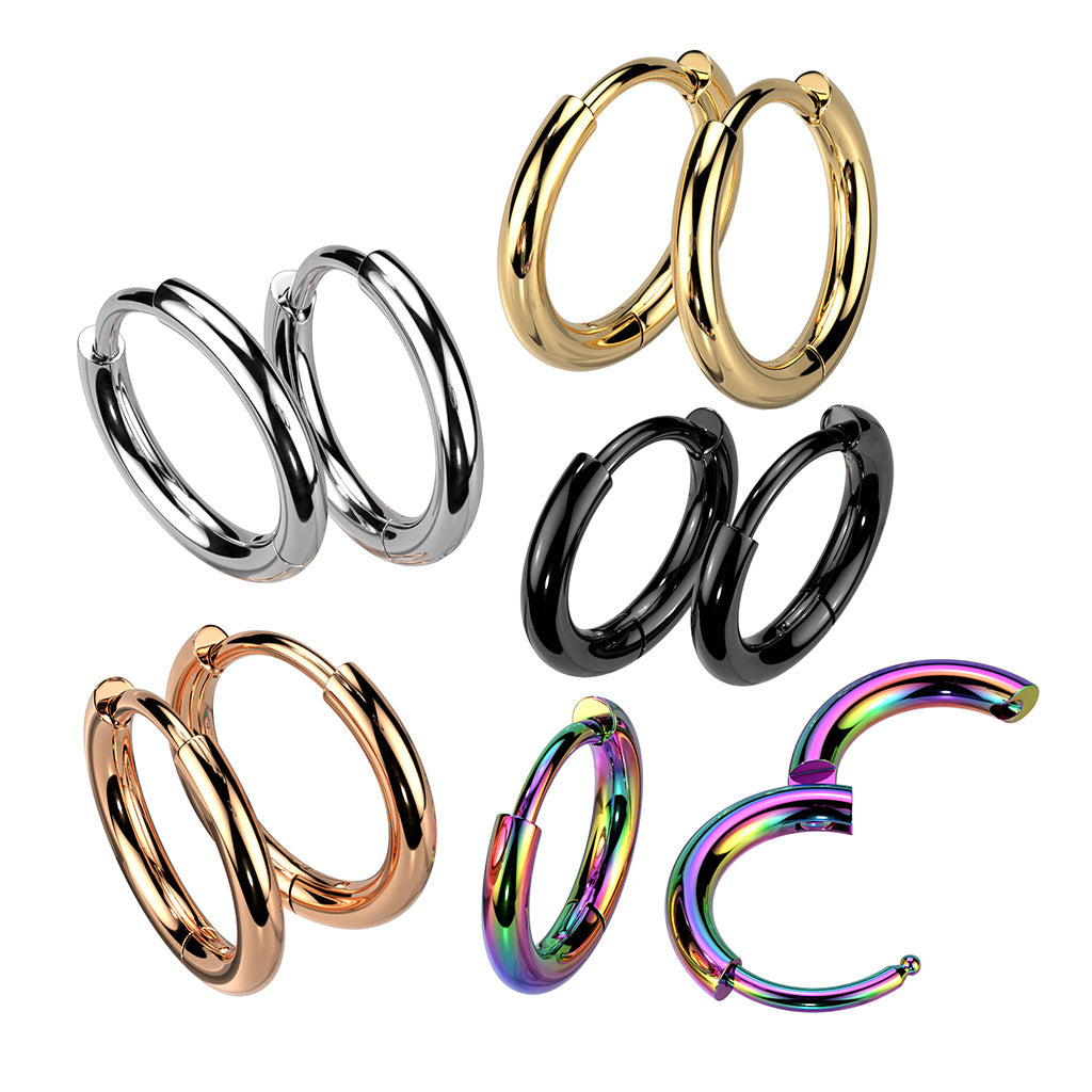 MINI 8MM HUGGIE HOOPS EARRINGS - WATERPROOF