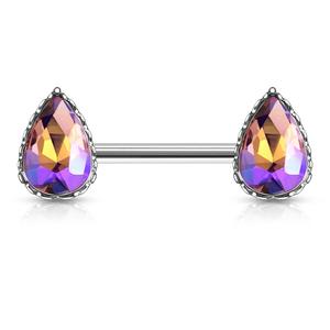 CRYSTAL TEARDROP NIPPLE BARBELL