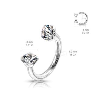 DOUBLE CRYSTAL CIRCULAR BARBELL -8MM