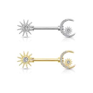 CRYSTAL STAR & MOON NIPPLE BAR