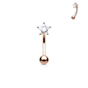 MINI CRYSTAL STAR 8MM CURVED BARBELL