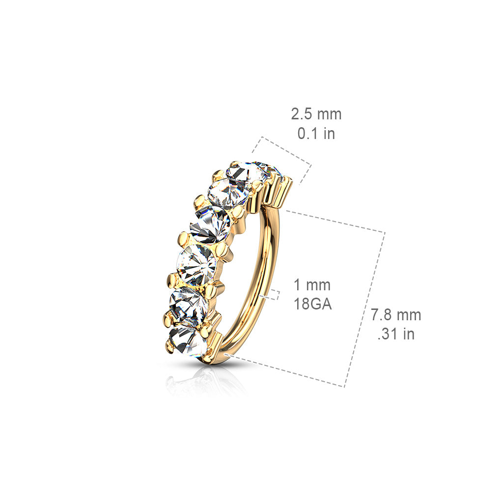 SPARKLE CRYSTAL BENDABLE NOSE RING HOOP - 8MM