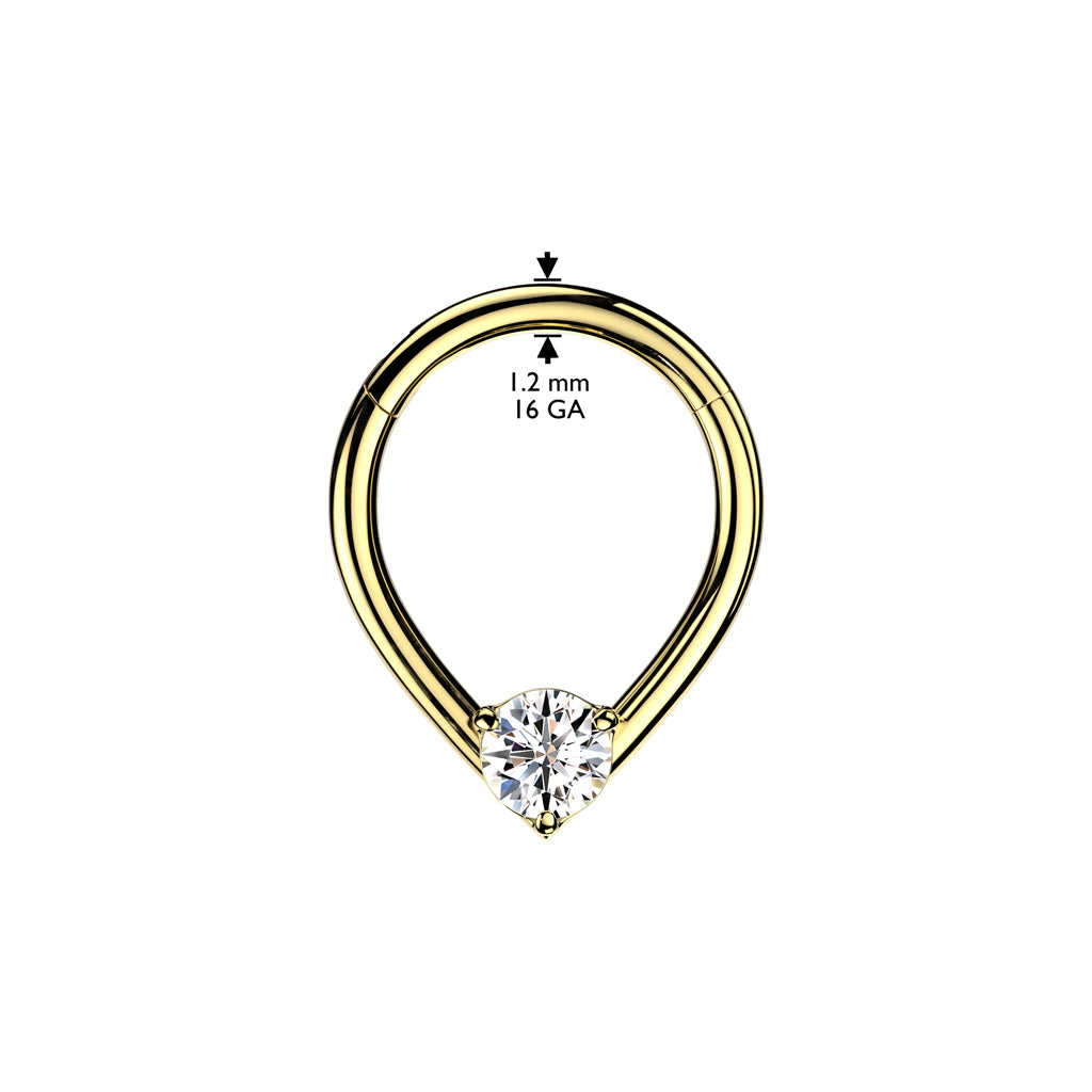 DAINTY CHEVRON CRYSTAL HOOP - 8MM