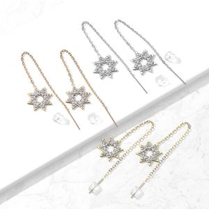 CRYSTAL STAR THREADER EARRINGS
