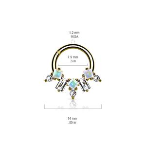 AURORA & CRYSTAL MULTI FAN HOOP - 8MM
