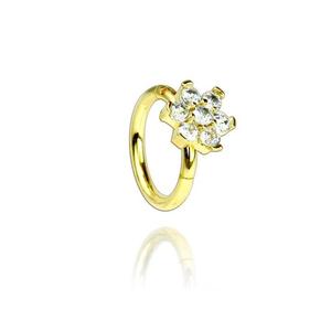 CRYSTAL FLOWER FRONT FACING HOOP -8MM