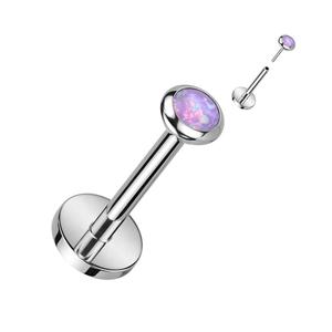 TITANIUM OPAL TOP FLAT BACK LABRET - 8MM
