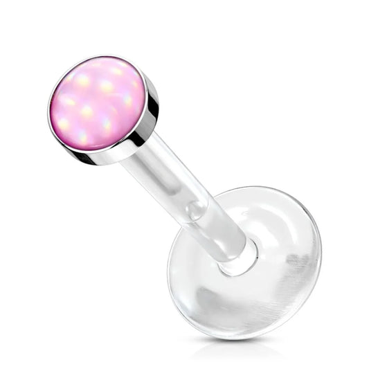 MINI ILLUMINATING OPAL TOP BIOFLEX FLAT BACK LABRET STUD