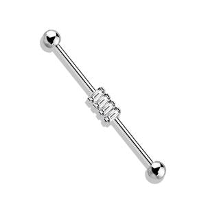 QUAD JEWELLED INDUSTRIAL BARBELL - 38MM
