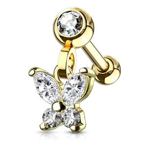 CRYSTAL BUTTERFLY CHARM BARBELL