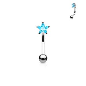 MINI CRYSTAL STAR 8MM CURVED BARBELL