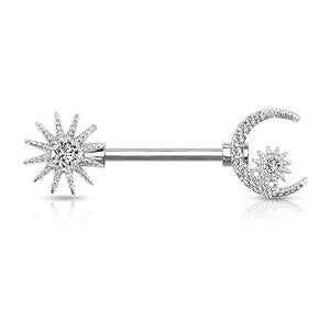 CRYSTAL STAR & MOON NIPPLE BAR