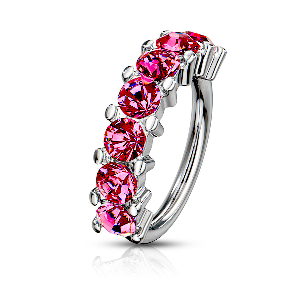 SPARKLE CRYSTAL BENDABLE NOSE RING HOOP - 8MM