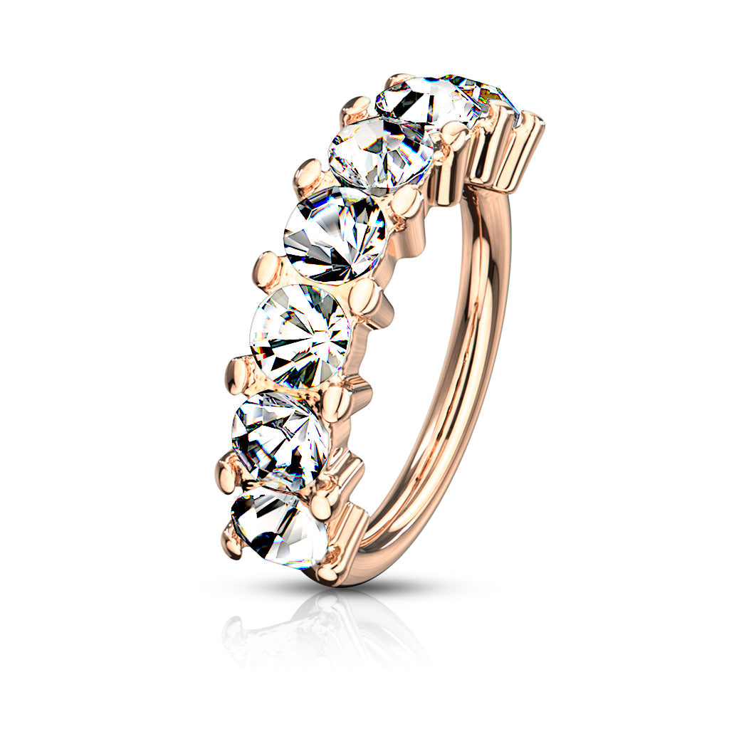 SPARKLE CRYSTAL BENDABLE NOSE RING HOOP - 8MM