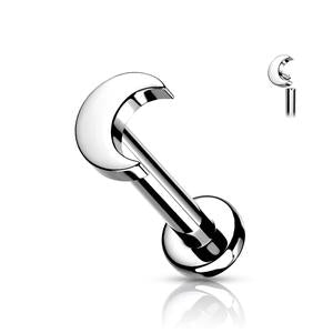TITANIUM MICRO MOON FLAT BACK LABRET STUD