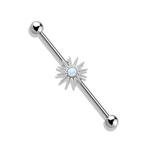 OPAL STAR INDUSTRIAL BARBELL - 38MM