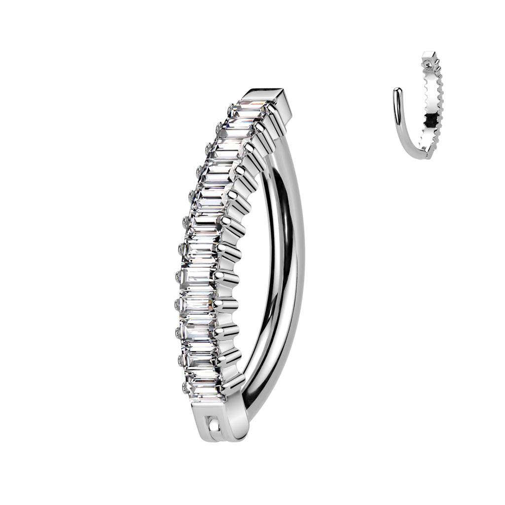 TITANIUM BOUJEE CRYSTAL LINED BELLY RING - BELLY CLICKER