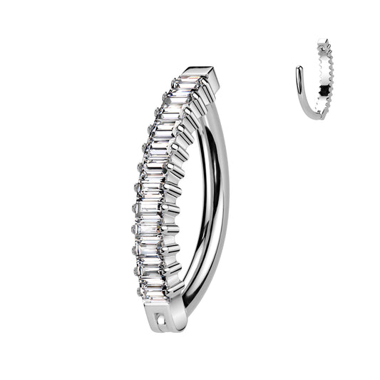 TITANIUM BOUJEE CRYSTAL LINED BELLY RING - BELLY CLICKER