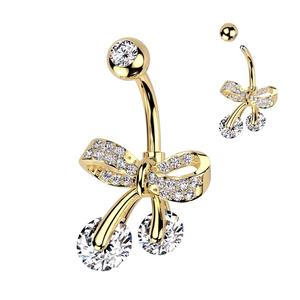 CRYSTAL RIBBON BELLY BAR - 10MM