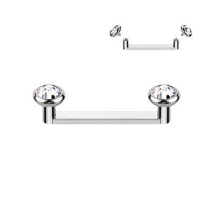 TITANIUM DOUBLE CRYSTAL SURFACE BARBELL