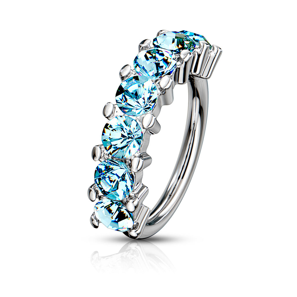 SPARKLE CRYSTAL BENDABLE NOSE RING HOOP - 8MM