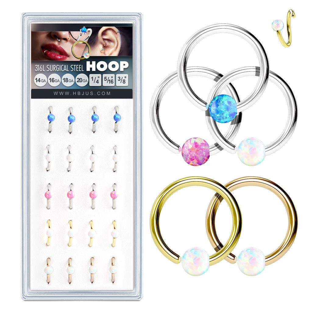 OPAL BENDABLE NOSE RING - 8MM