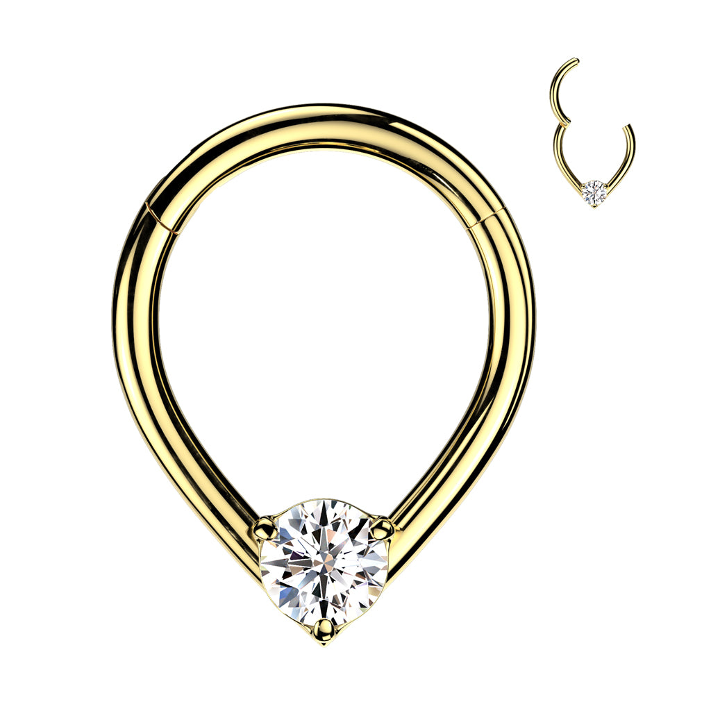 DAINTY CHEVRON CRYSTAL HOOP - 8MM