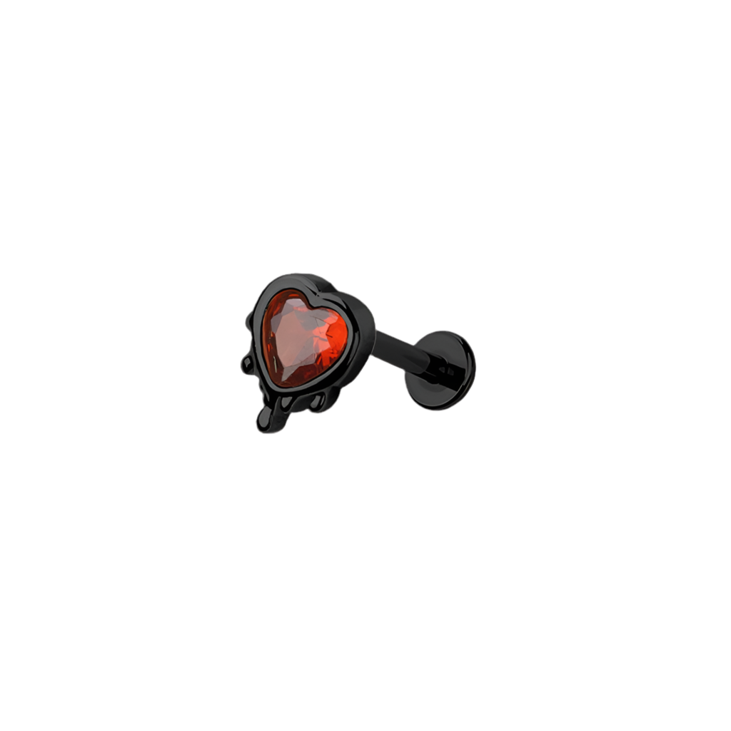 MELTING JEWELLED HEART THREADLESS LABRET - 8MM