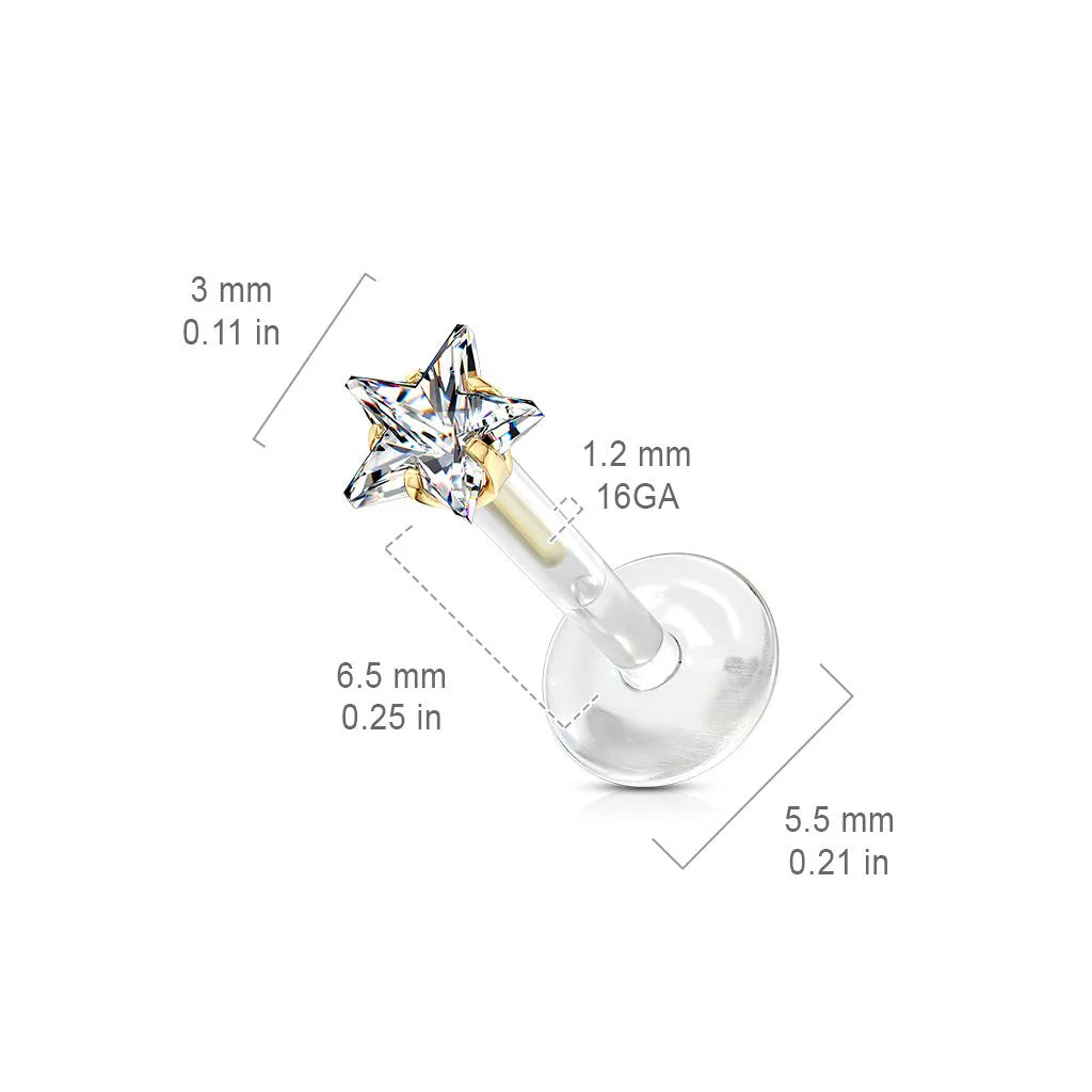 MINI CRYSTAL STAR BIOFLEX STUD